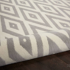 Nourison Modern Geometric  Rectangle Area Rug Grafix White Grey GRF18 Made In Turkey