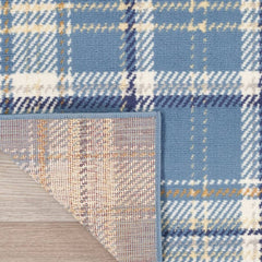 Nourison Rustic Plaid Rectangle Area Rug Grafix Blue GRF03 Made In Turkey