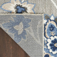 Nourison Sleek Floral Rectangle Area Rug Aloha Blue ALH31 Made In Turkey