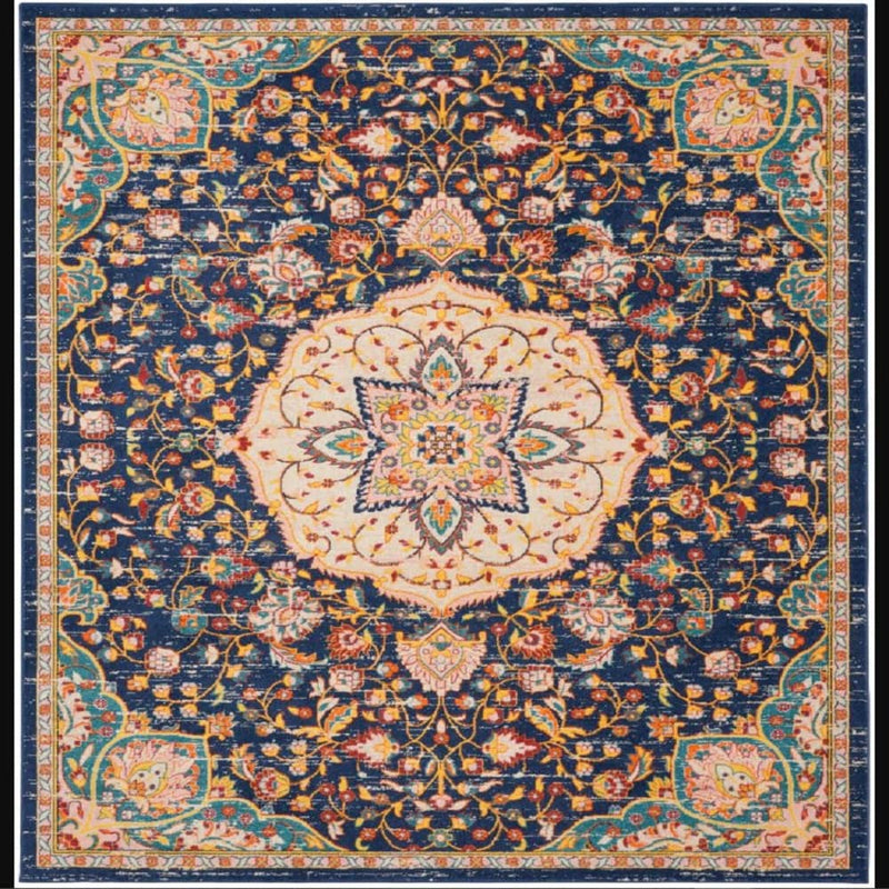 Nourison Transitional Persian Rectangle Area Rug Passion Navy Multicolor PSN22 Made In Turkey