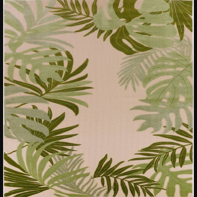 Nourison Tropical Nature Rectangle Area Rug Aloha Ivory Green ALH40 Made In Turkey