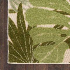 Nourison Tropical Nature Rectangle Area Rug Aloha Ivory Green ALH40 Made In Turkey