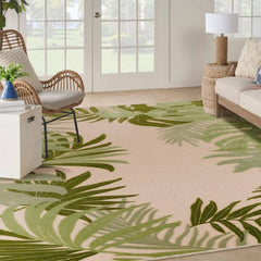 Nourison Tropical Nature Rectangle Area Rug Aloha Ivory Green ALH40 Made In Turkey