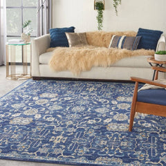 Nourison Vintage Persian Rectangle Area Rug Grafix Navy GRF24 Made In Turkey