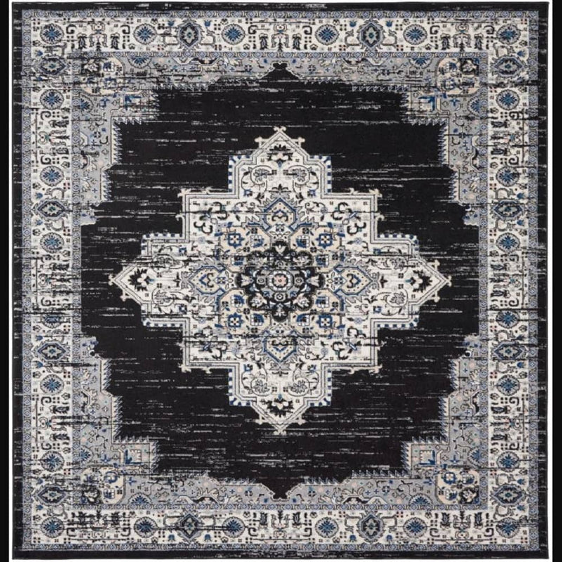 Nourison Vintage Persian Rectangle Area Rug Passion Black Ivory PSN03 Made In Turkey