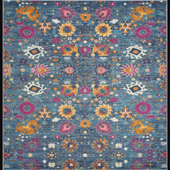 Nourison Bohemian Floral Rectangle Area Rug Passion Denim PSN01 Made In Turkey