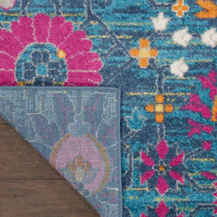 Nourison Bohemian Floral Rectangle Area Rug Passion Denim PSN01 Made In Turkey