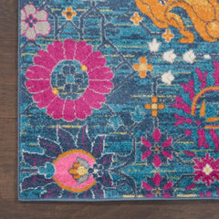 Nourison Bohemian Floral Rectangle Area Rug Passion Denim PSN01 Made In Turkey
