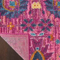 Nourison Bohemian Floral Rectangle Area Rug Passion Fuchsia PSN01 Made In Turkey