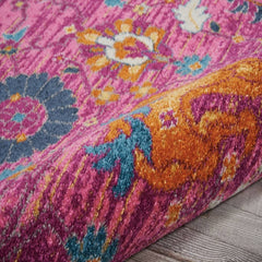 Nourison Bohemian Floral Rectangle Area Rug Passion Fuchsia PSN01 Made In Turkey