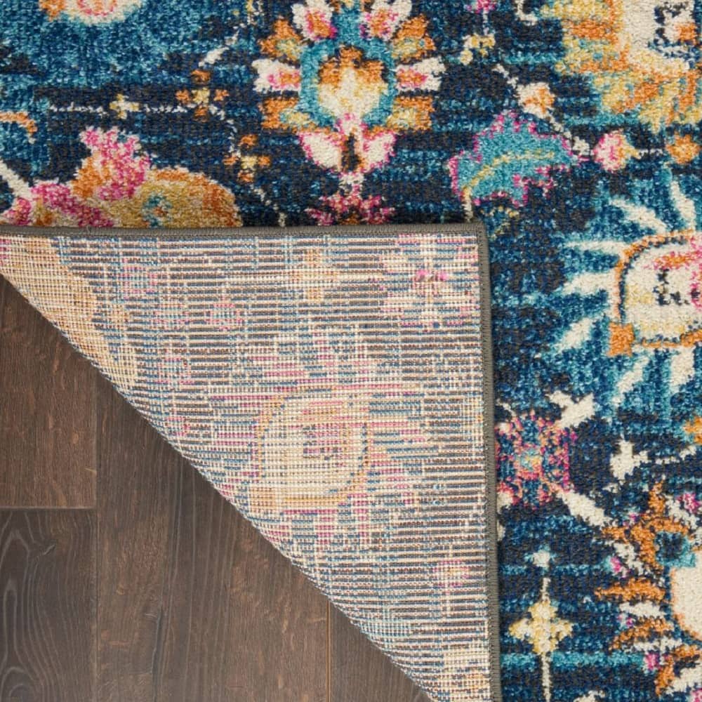 Nourison Bohemian Floral Rectangle Area Rug Passion Navy PSN01 Made In Turkey