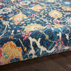 Nourison Bohemian Floral Rectangle Area Rug Passion Navy PSN01 Made In Turkey
