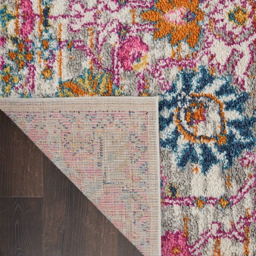 Nourison Bohemian Floral Rectangle Area Rug Passion Sliver PSN01 Made In Turkey