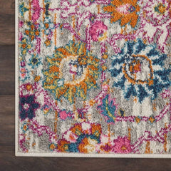 Nourison Bohemian Floral Rectangle Area Rug Passion Sliver PSN01 Made In Turkey