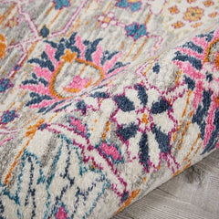 Nourison Bohemian Floral Rectangle Area Rug Passion Sliver PSN01 Made In Turkey