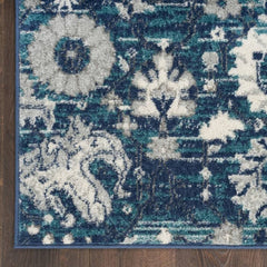 Nourison Bohemian Floral Rectangle Area Rug Passion Surf PSN01 Made In Turkey