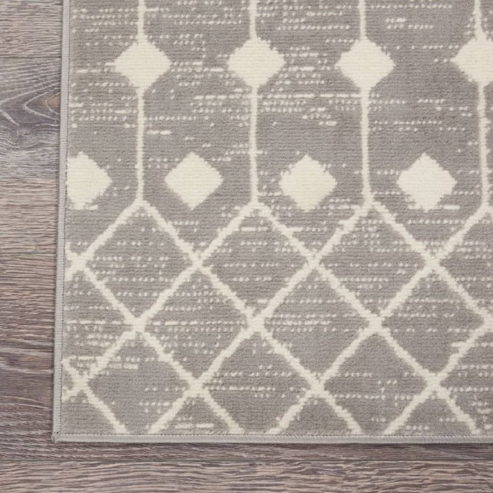 Nourison Bohemian Moroccan Rectangle Area Rug Grafix Grey GRF37 Made In Turkey