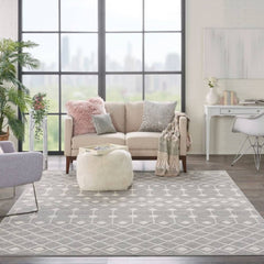 Nourison Bohemian Moroccan Rectangle Area Rug Grafix Grey GRF37 Made In Turkey