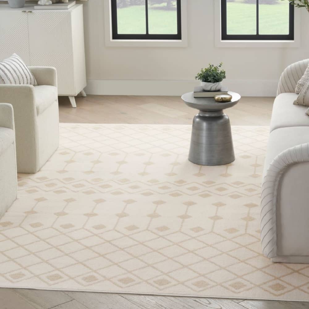 Nourison Bohemian Moroccan Rectangle Area Rug Grafix Ivory Beige GRF37 Made In Turkey