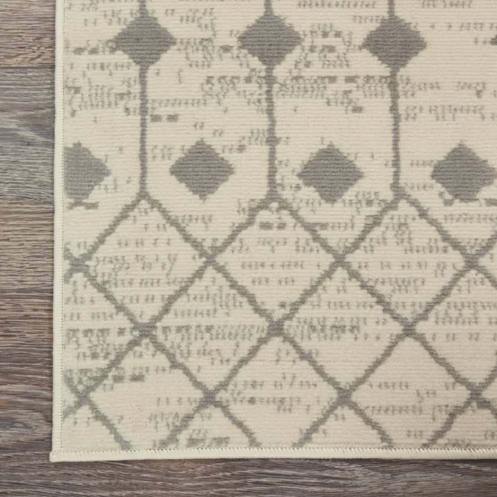 Nourison Bohemian Moroccan Rectangle Area Rug Grafix Ivory Grey GRF37 Made In Turkey