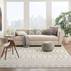 Nourison Bohemian Moroccan Rectangle Area Rug Grafix Ivory Grey GRF37 Made In Turkey