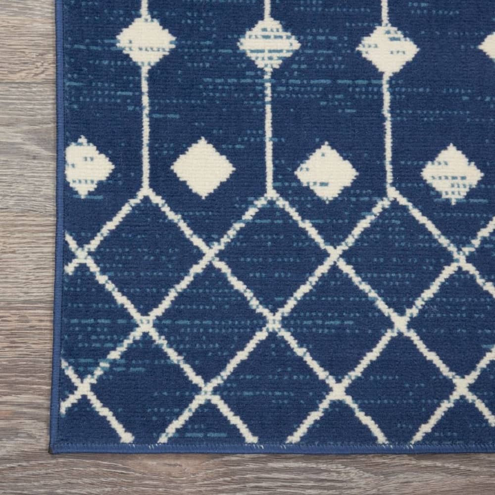 Nourison Bohemian Moroccan Rectangle Area Rug Grafix Navy GRF37 Made In Turkey