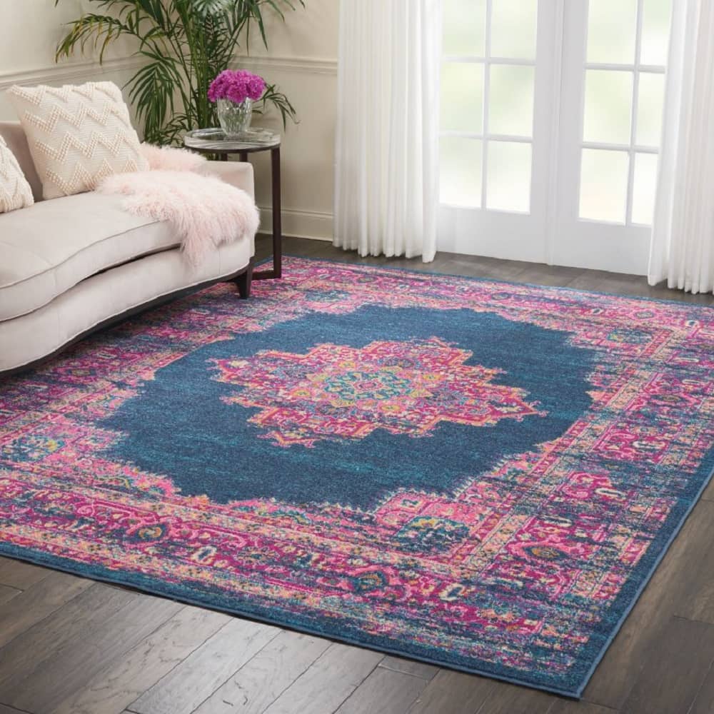 Nourison Bohemian Persian Rectangle Area Rug Passion Blue PSN03 Made In Turkey