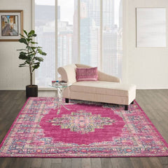 Nourison Bohemian Persian Rectangle Area Rug Passion Fuchsia PSN03 Made In Turkey