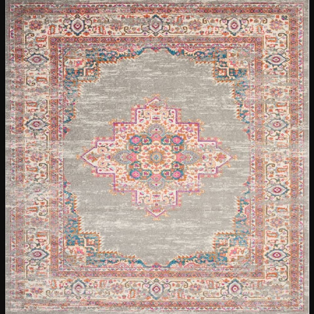 Nourison Bohemian Persian Rectangle Area Rug Passion Grey PSN03 Made In Turkey