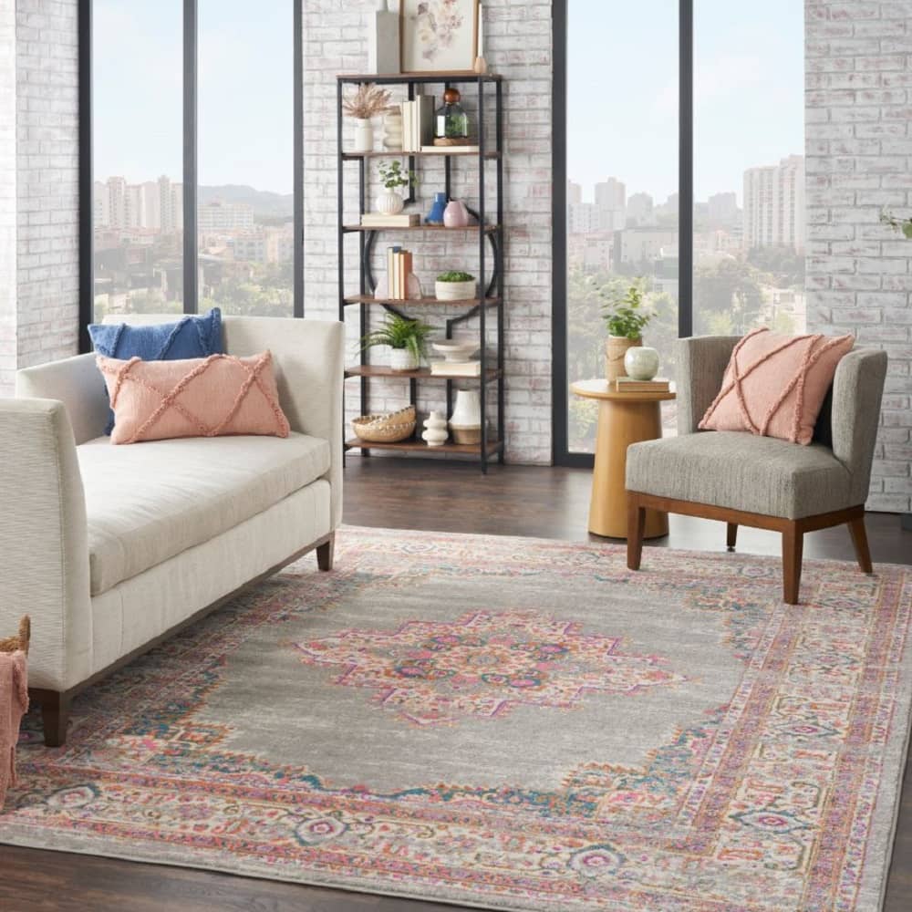 Nourison Bohemian Persian Rectangle Area Rug Passion Grey PSN03 Made In Turkey