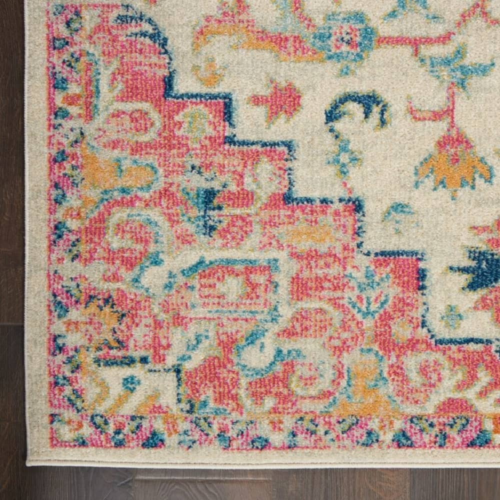 Nourison Bohemian Persian Rectangle Area Rug Passion Ivory Pink PSN25 Made In Turkey