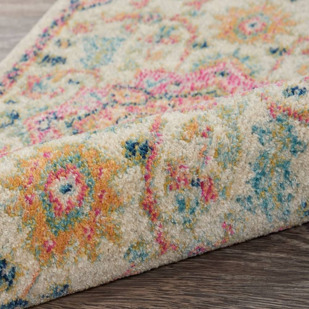 Nourison Bohemian Persian Rectangle Area Rug Passion Ivory Pink PSN25 Made In Turkey