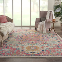 Nourison Bohemian Persian Rectangle Area Rug Passion Ivory Pink PSN25 Made In Turkey