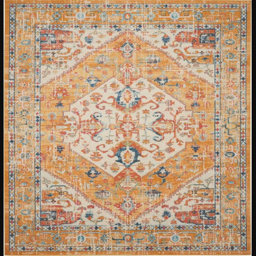 Nourison Bohemian Persian Rectangle Area Rug Passion Ivory Yellow PSN23 Made In Turkey