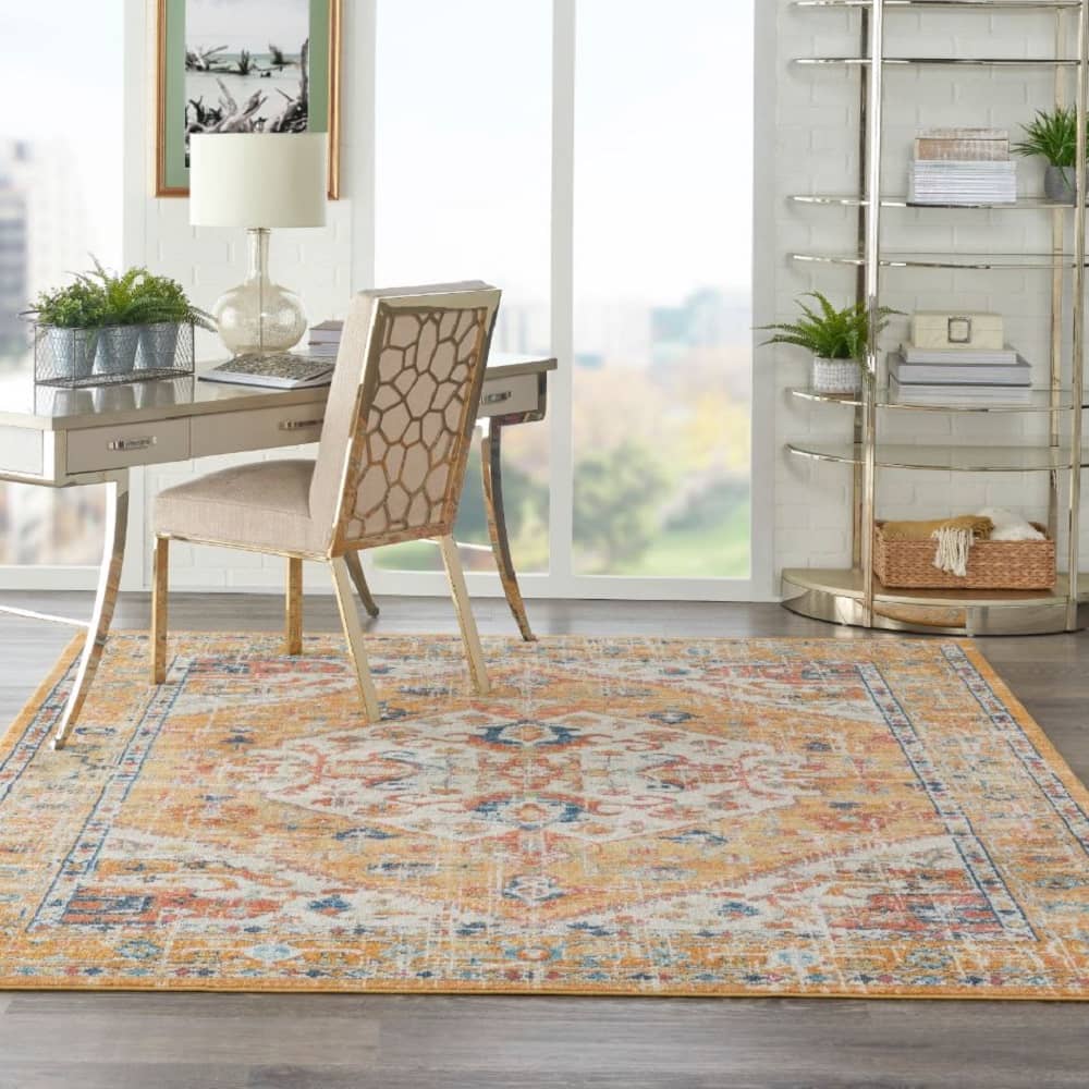 Nourison Bohemian Persian Rectangle Area Rug Passion Ivory Yellow PSN23 Made In Turkey