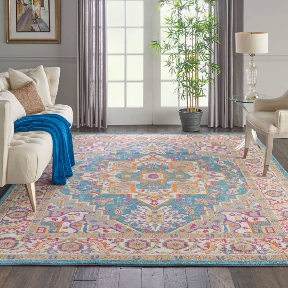 Nourison Bohemian Persian Rectangle Area Rug Passion Blue PSN20 Made In Turkey