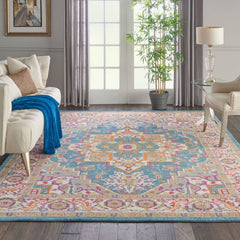 Nourison Bohemian Persian Rectangle Area Rug Passion Blue PSN20 Made In Turkey