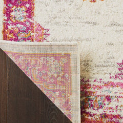 Nourison Bohemian Persian Rectangle Area Rug Passion Ivory Fuchsia PSN03 Made In Turkey
