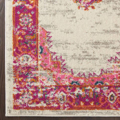 Nourison Bohemian Persian Rectangle Area Rug Passion Ivory Fuchsia PSN03 Made In Turkey