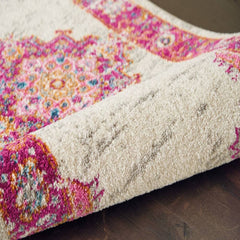 Nourison Bohemian Persian Rectangle Area Rug Passion Ivory Fuchsia PSN03 Made In Turkey