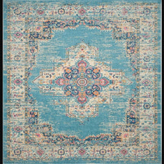Nourison Bohemian Persian Rectangle Area Rug Passion Light Blue PSN03 Made In Turkey