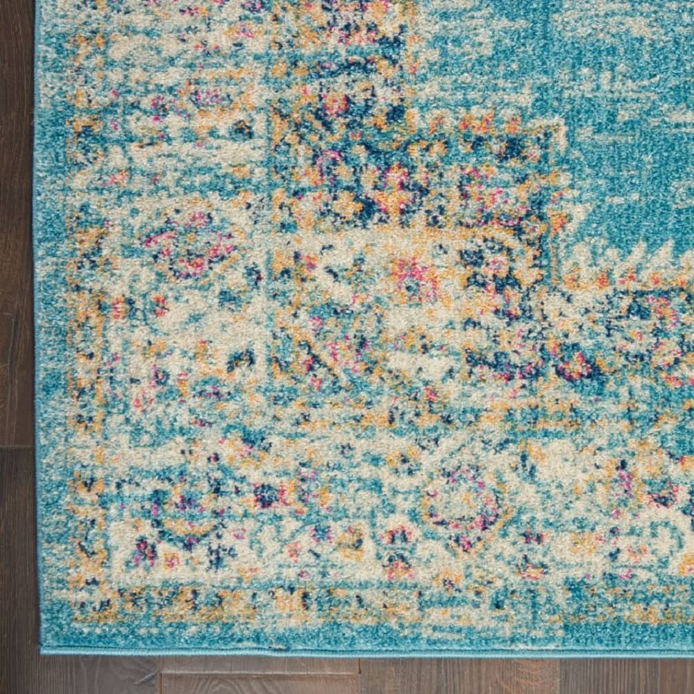 Nourison Bohemian Persian Rectangle Area Rug Passion Light Blue PSN03 Made In Turkey