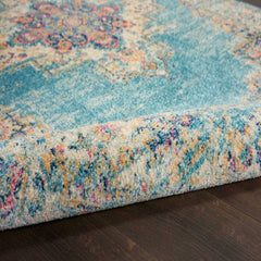 Nourison Bohemian Persian Rectangle Area Rug Passion Light Blue PSN03 Made In Turkey