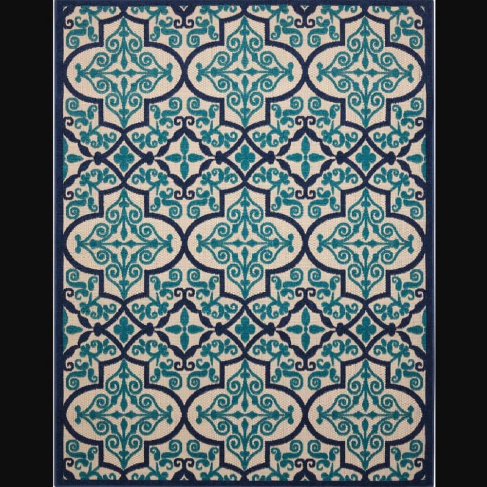 Nourison Bohemian Trellis Rectangle Area Rug Aloha Navy Made In Turkey