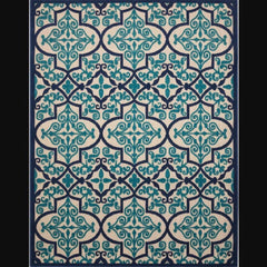 Nourison Bohemian Trellis Rectangle Area Rug Aloha Navy Made In Turkey