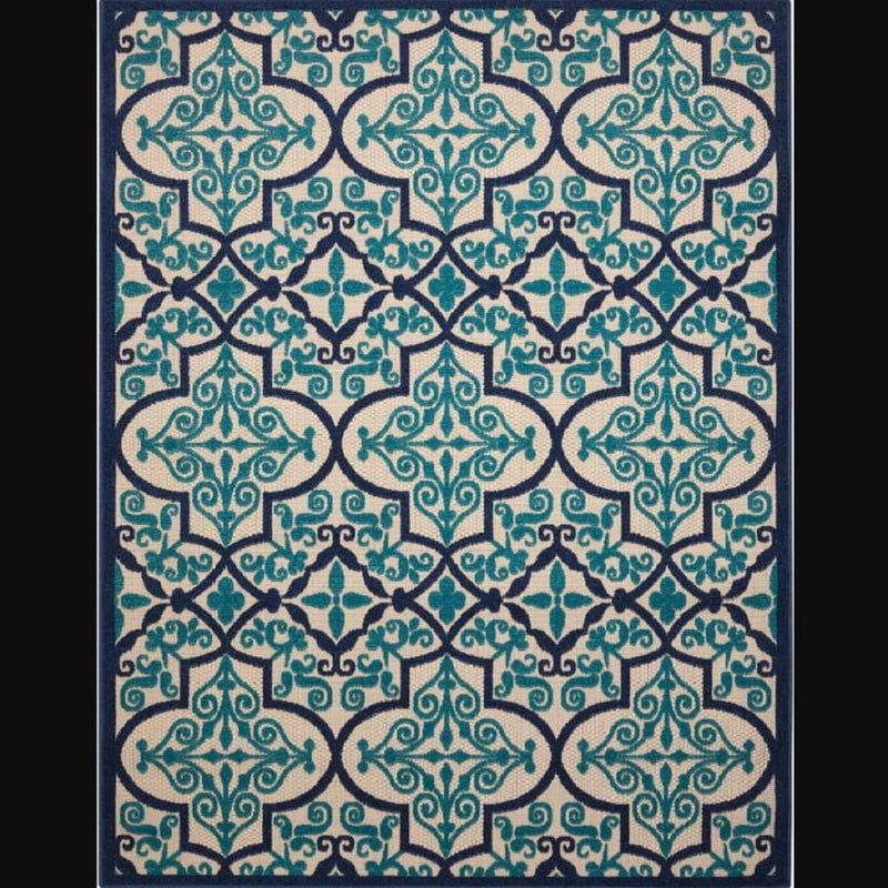 Nourison Bohemian Trellis Rectangle Area Rug Aloha Navy Made In Turkey