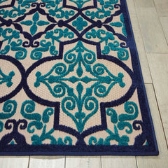 Nourison Bohemian Trellis Rectangle Area Rug Aloha Navy Made In Turkey