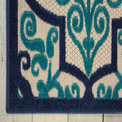 Nourison Bohemian Trellis Rectangle Area Rug Aloha Navy Made In Turkey
