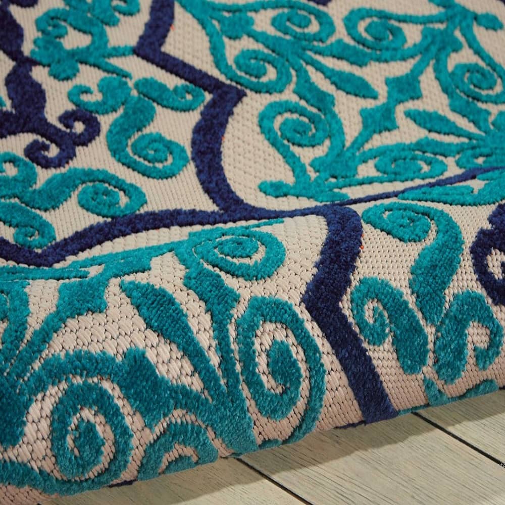 Nourison Bohemian Trellis Rectangle Area Rug Aloha Navy Made In Turkey