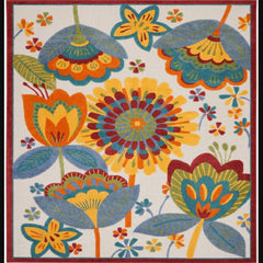 Nourison Chic Floral Rectangle Area Rug Aloha Multicolor ALH25 Made In Turkey